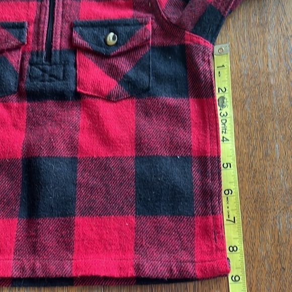 Lil Hickory 3/4 zip pullover buffalo red and black plaid 18 months front pockets - Picture 10 of 12
